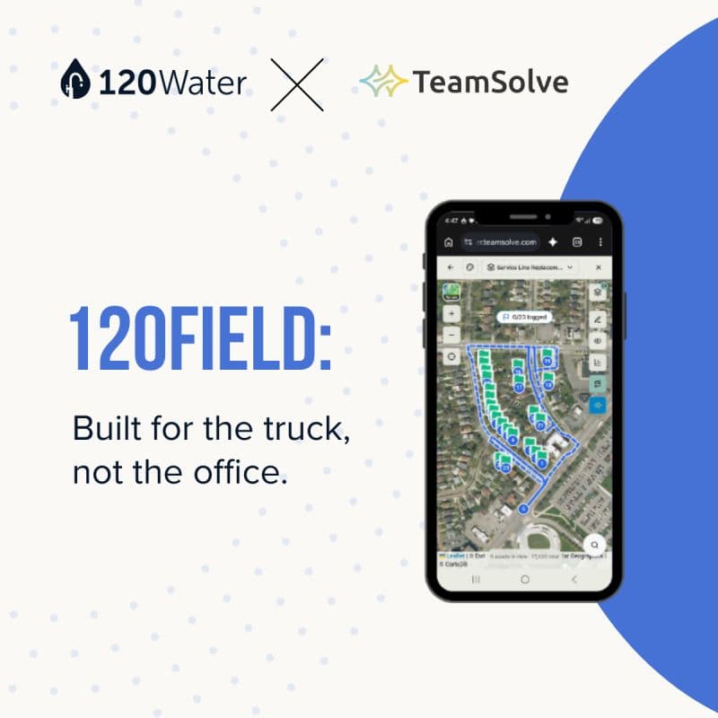 Today 120Water announced our strategic partnership and the launch of 120Field, built on TeamSolve's Knowledge Twin.